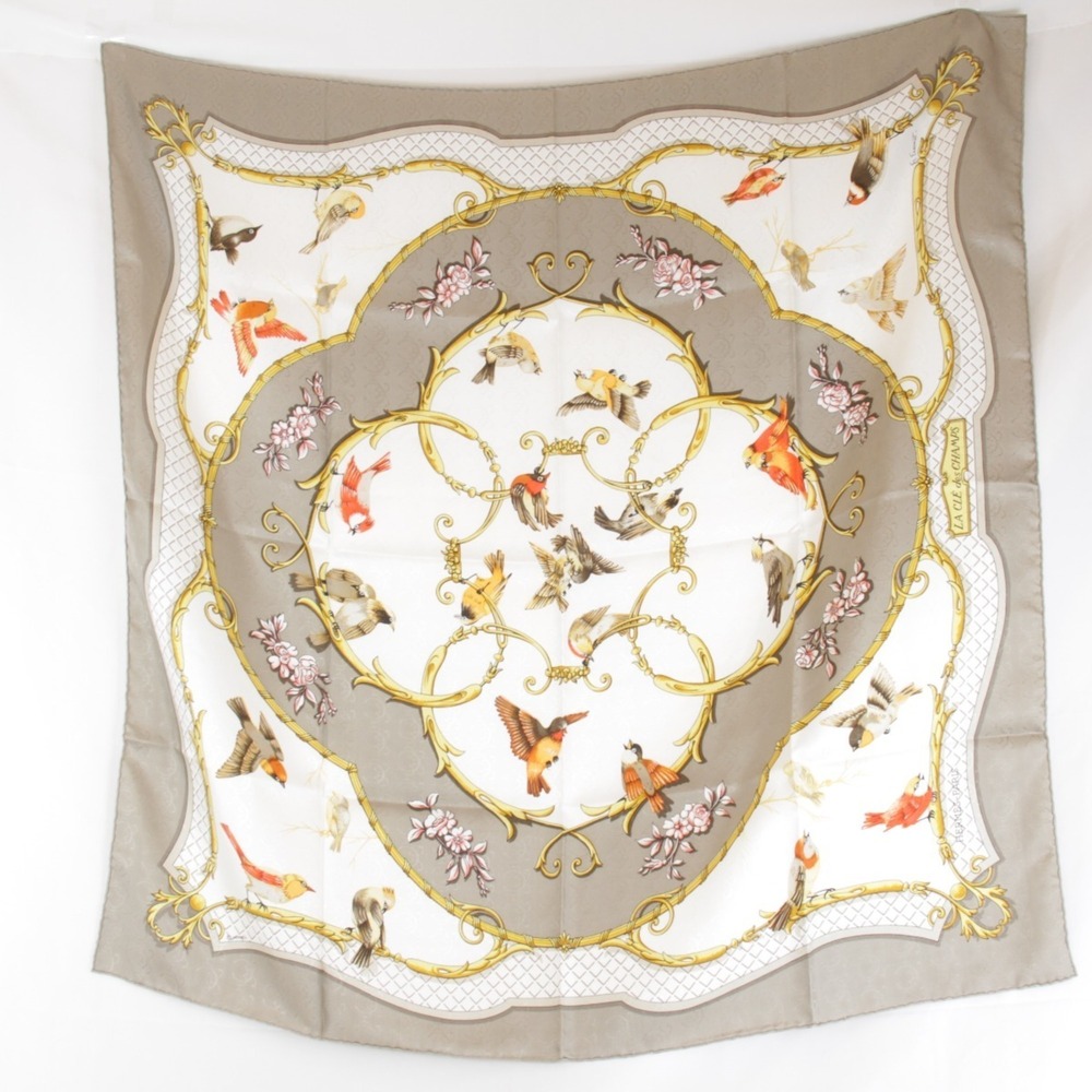 HERMES Black Silk Scarf